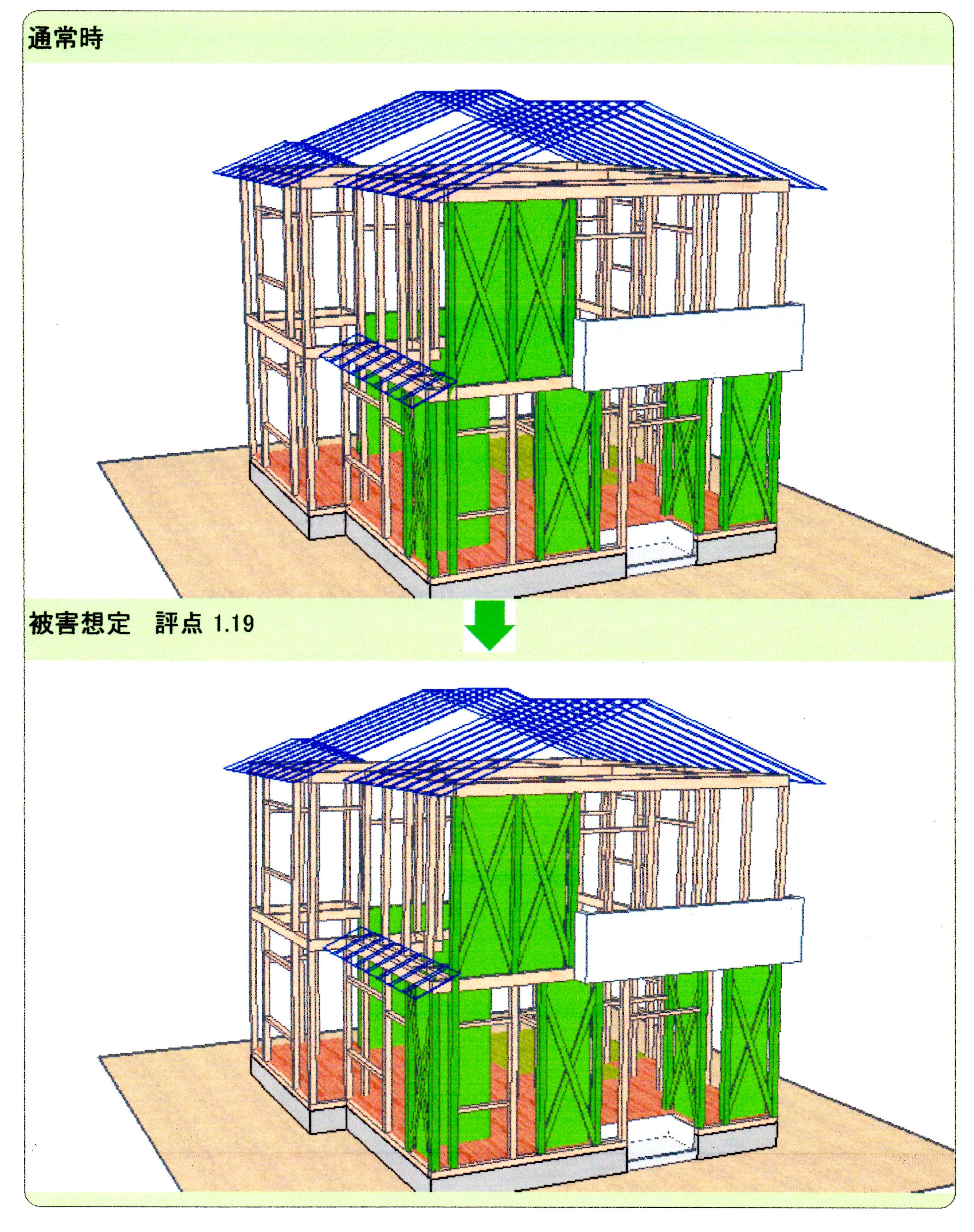 無料耐震診断と補強設計事例 耐震補助金130万円 介護補助金９０万円利用 浴室やり替え 外壁クラック補修 明石市 戸建て 高橋建築事務所